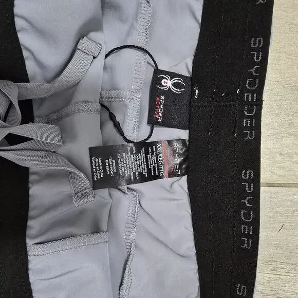 NEW Spyder Active Mens XXL Gray Performance Shorts Elastic Waistband Zipper - Picture 6 of 9